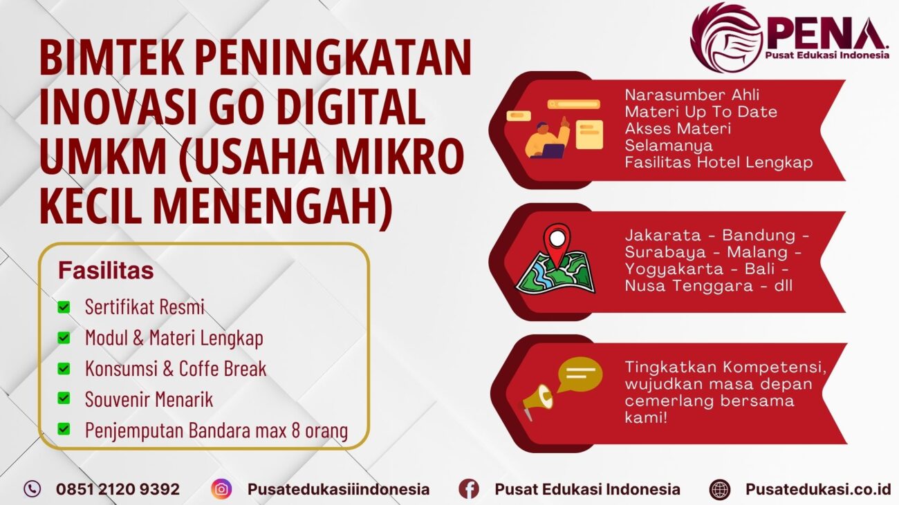 Bimtek Training Peningkatan Inovasi Go Digital UMKM (Usaha Mikro Kecil dan Menengah) Terbaru 2025/2026
