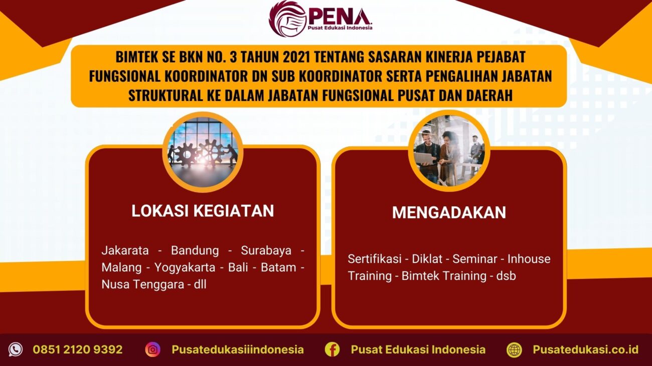 Bimtek SE BKN No 03 Tahun 2021 tentang Sasaran Kinerja Pejabat Fungsional yang di Tugaskan Sebagai Koordinator dan Sub Koordinator Terbaru 2025/2026