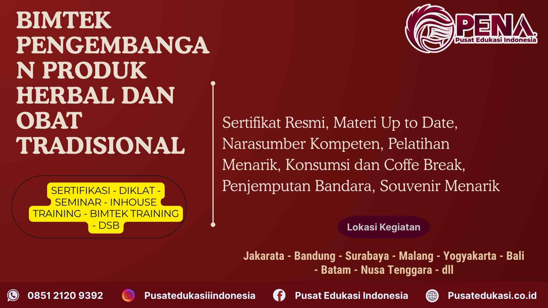 Bimtek Pengembangan produk Herbal dan Obat Tradisional Terbaru 2025/2026