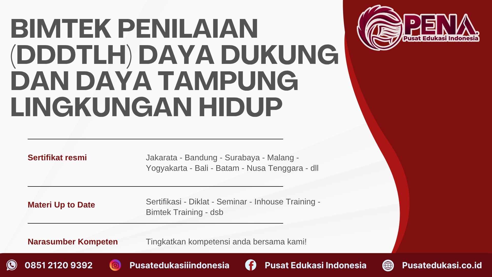 Bimtek Penilaian DDDTLH (Daya Dukung dan Daya Tampung Lingkungan Hidup) Terbaru 2025/2026