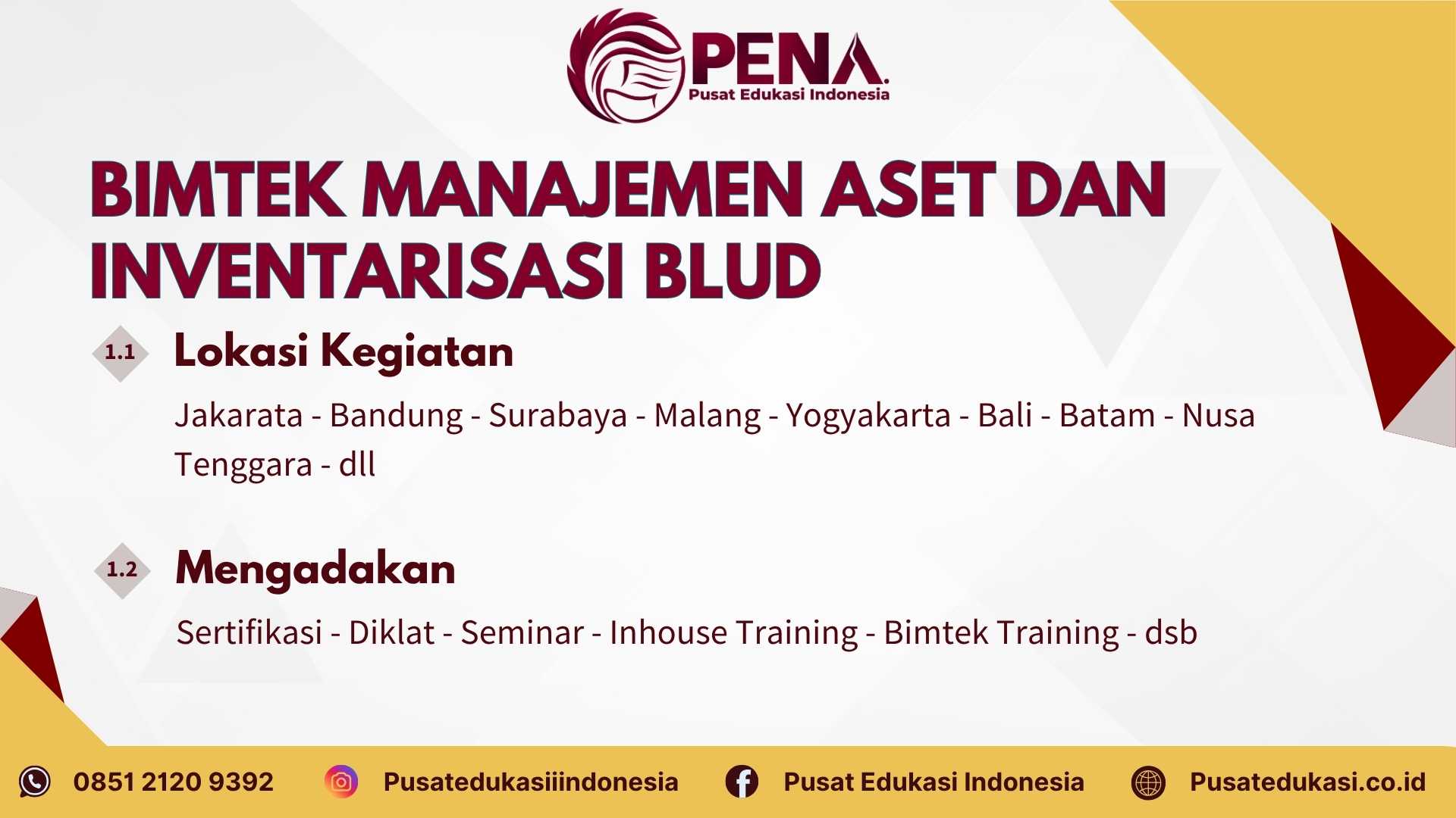  Bimtek Manajemen Aset dan Inventarisasi BMD BLUD Terbaru 2025/2026