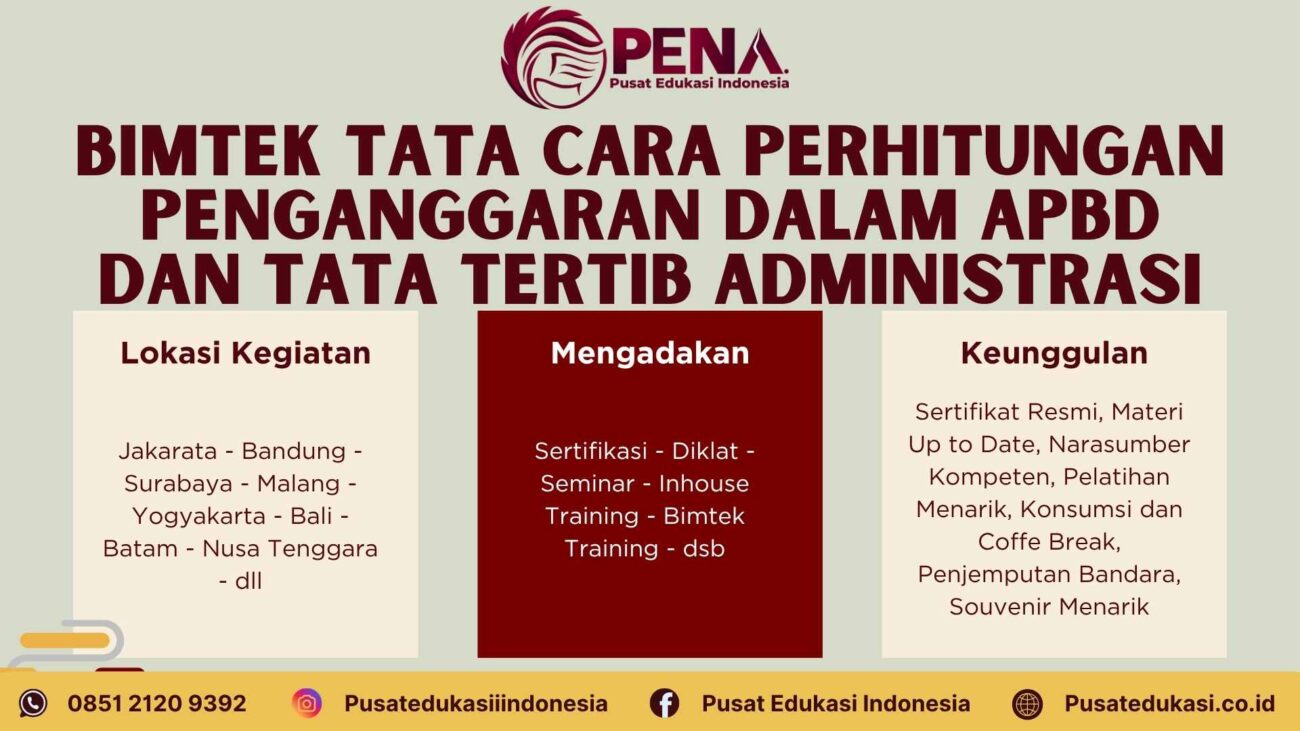 Bimtek Tata Cara Perhitungan Penganggaran dalam APBD dan Tertib Administrasi Terbaru 2025/2026