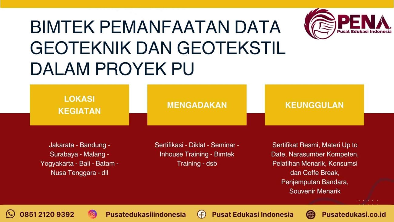 Bimtek Training Pemanfaatan Data Geoteknik dan Geotekstil dalam Proyek PU Terbaru 2025/2026