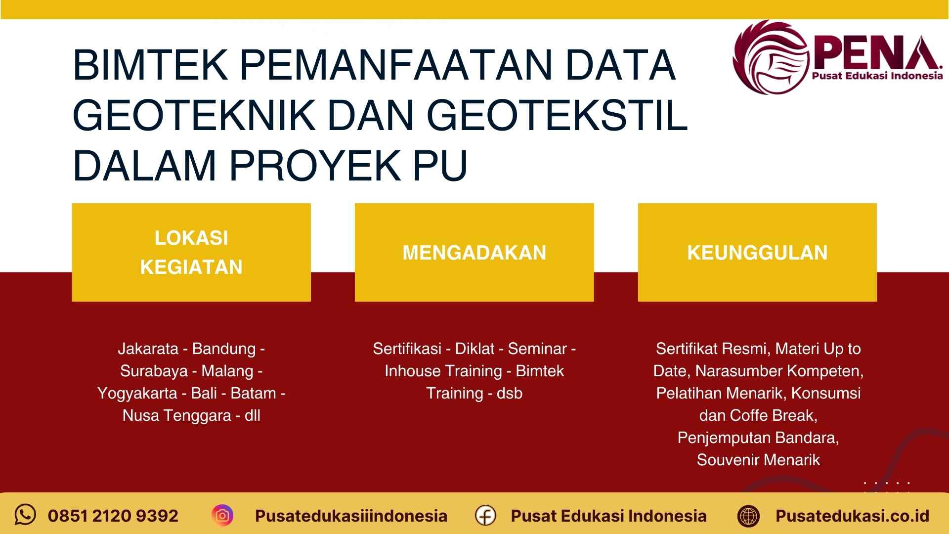 Bimtek Training Pemanfaatan Data Geoteknik dan Geotekstil dalam Proyek PU Terbaru 2025/2026