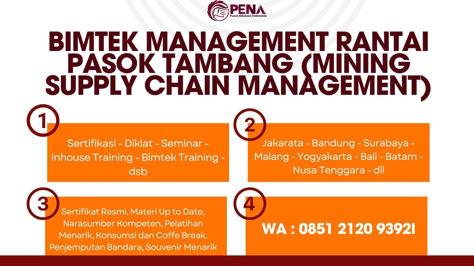 Bimtek Manajemen Rantai Pasok Tambang (Mining Supply Chain Management) Terbaru 2025/2026