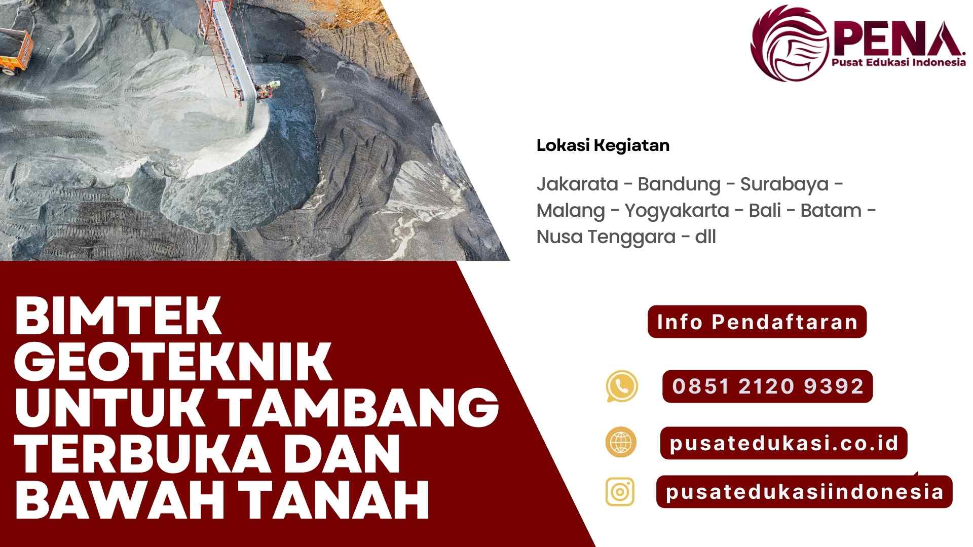 Bimtek Geoteknik untuk Tambang Terbuka dan Bawah Tanah Terbaru 2025/2026