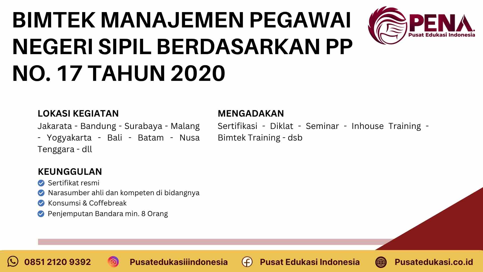 Bimtek Manajemen Pegawai Negeri Sipil sesuai PP No 17 Tahun 2020 Terbaru 2025/2026