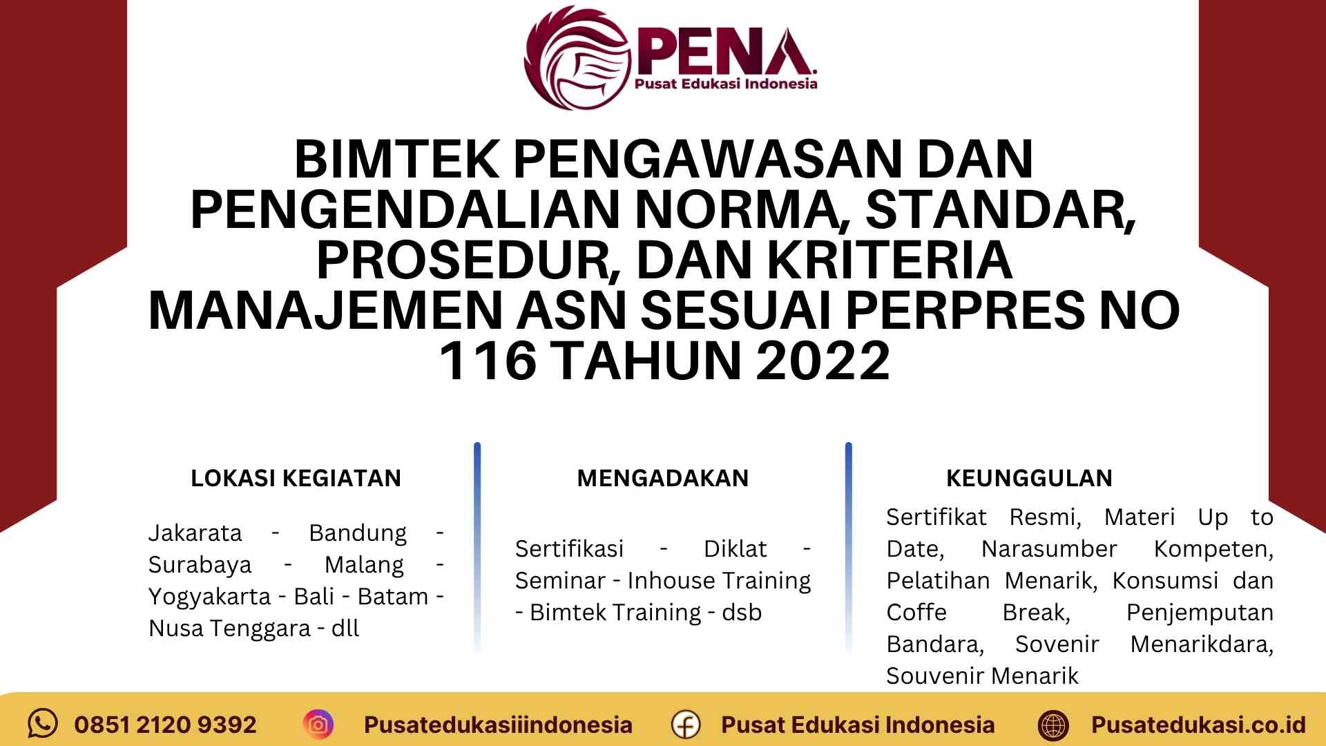 Bimtek Pengawasan Pelaksanaan NSPK Manajemen ASN Sesuai Perpres No 116 Tahun 2022 Terbaru 2025/2026